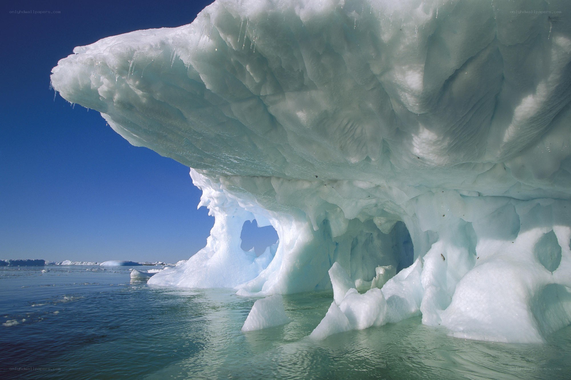 Iceberg with cave formation