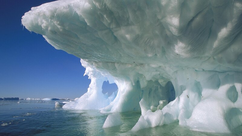 Iceberg with cave formation
