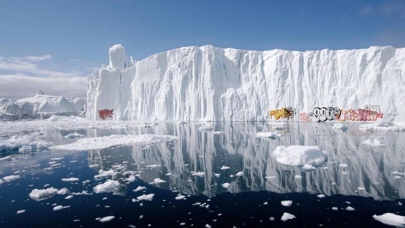 Iceberg with Graffiti