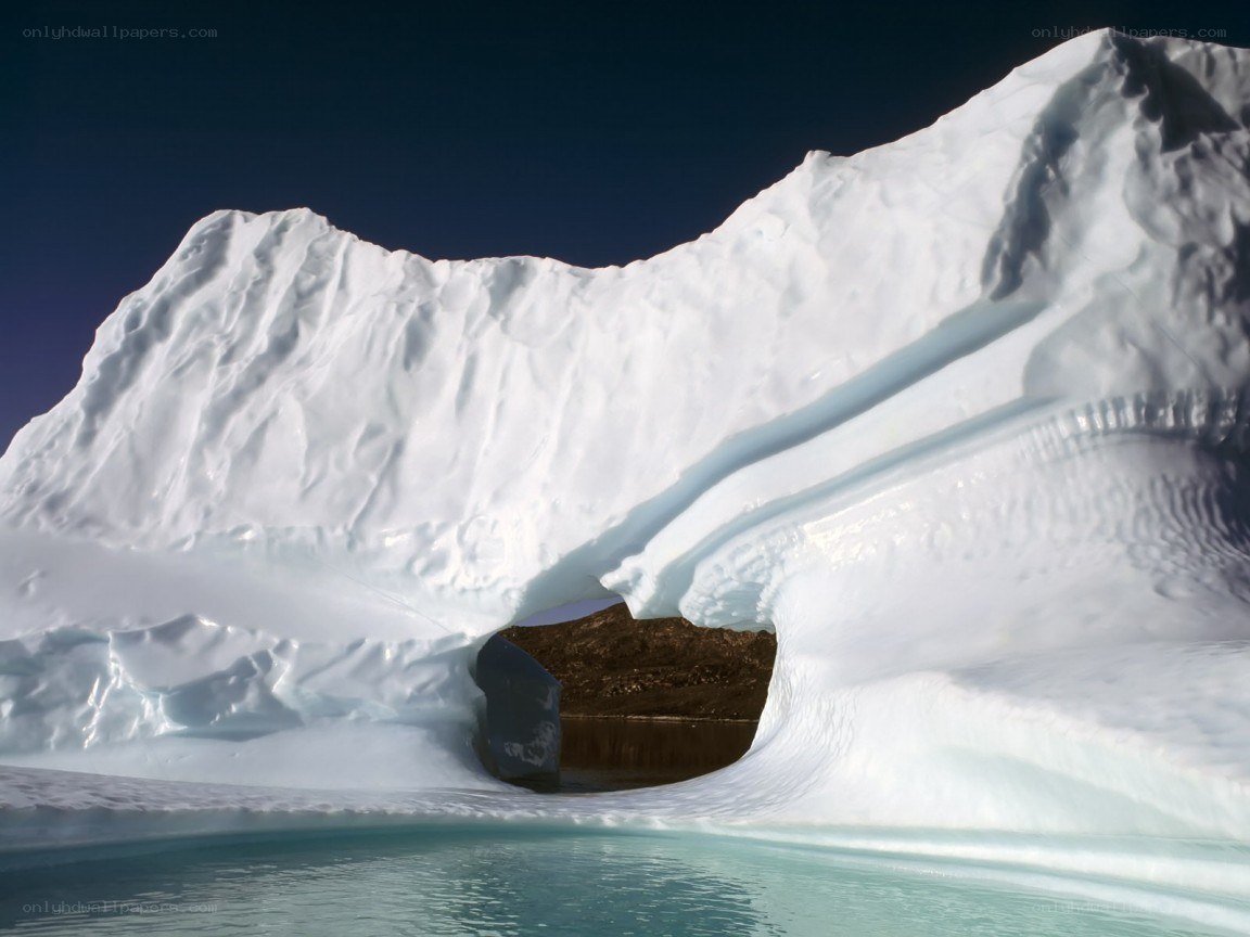 Iceberg with natural arch