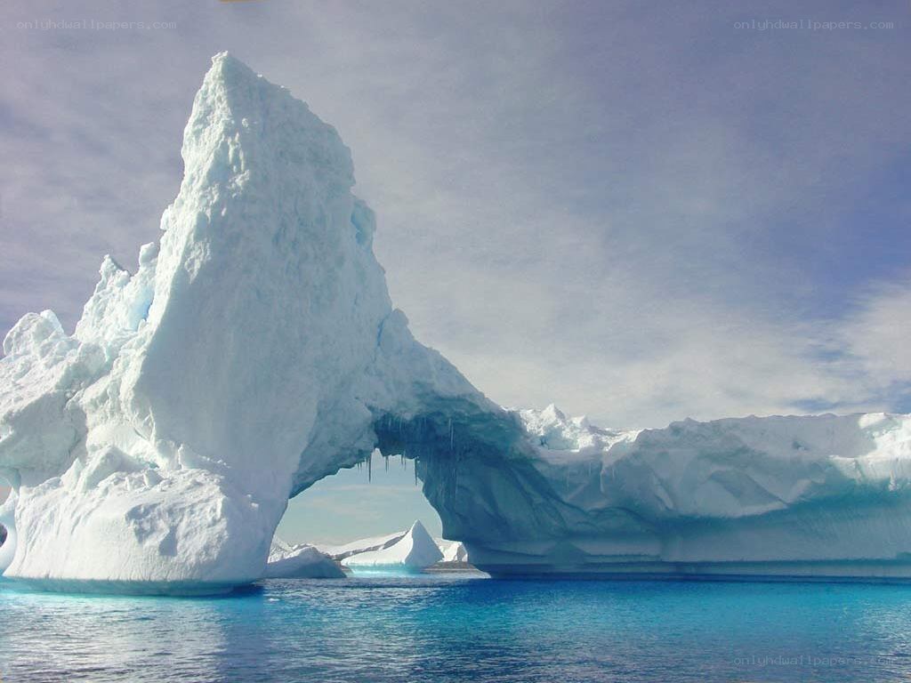 iceberg with natural arch