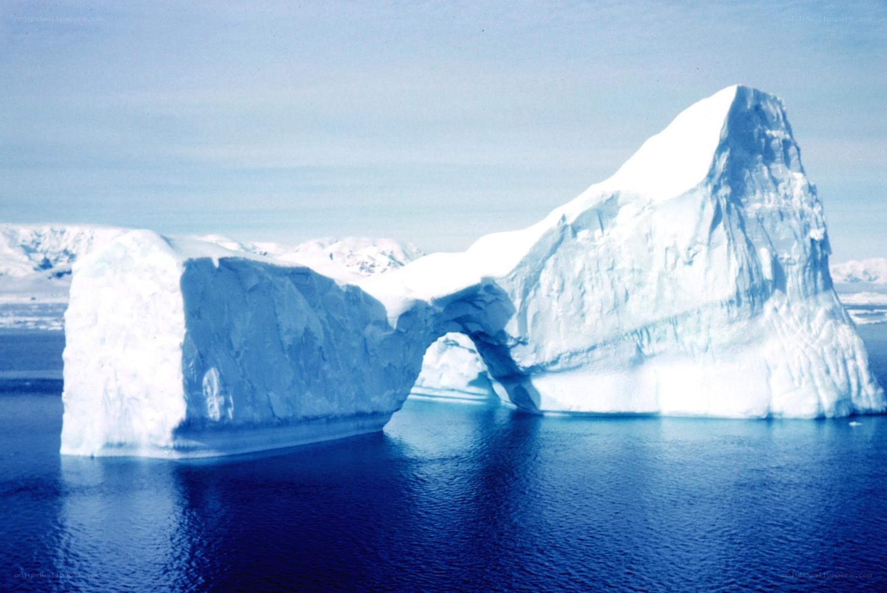 Iceberg with natural arch