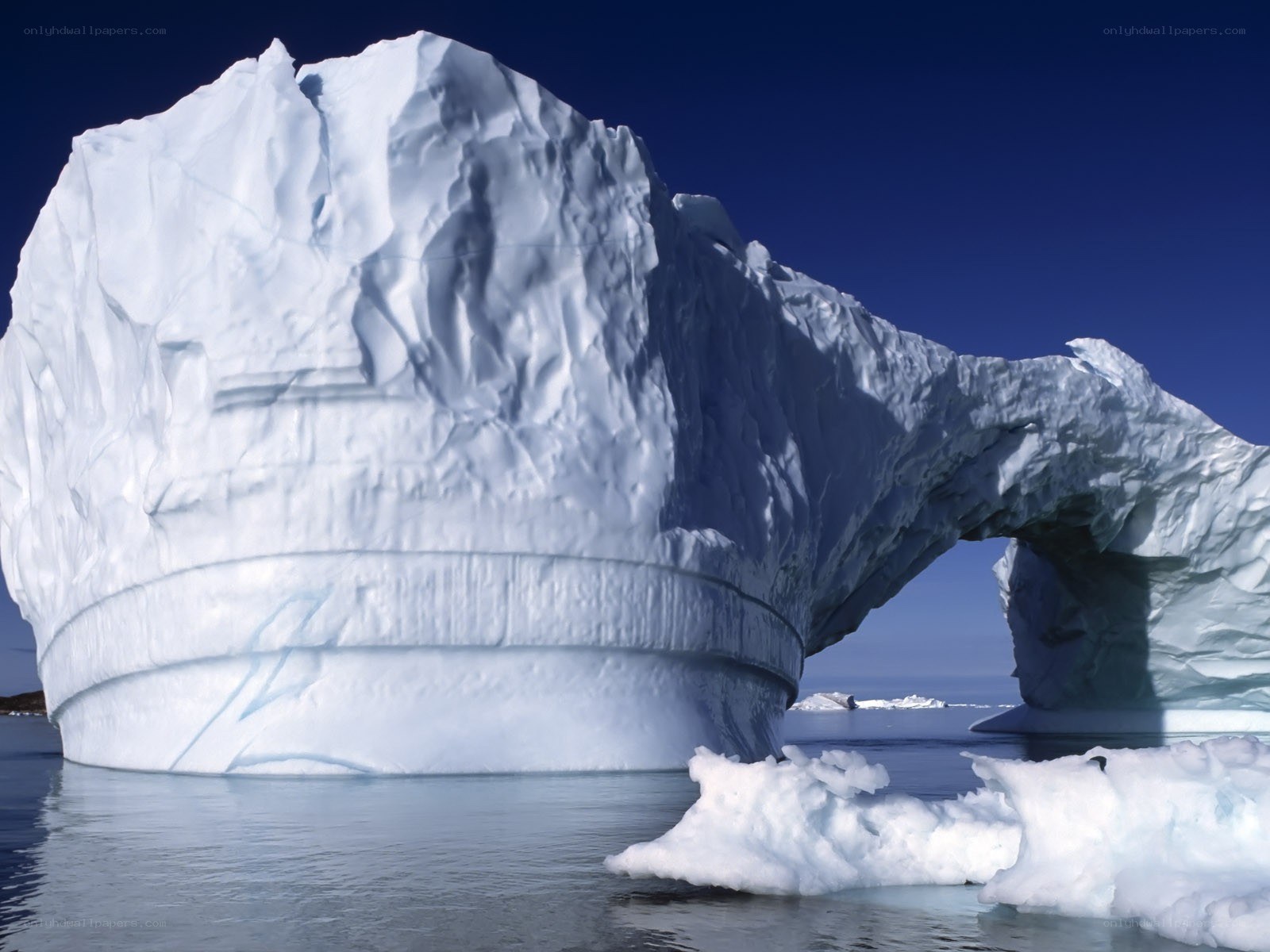 Iceberg with natural arch