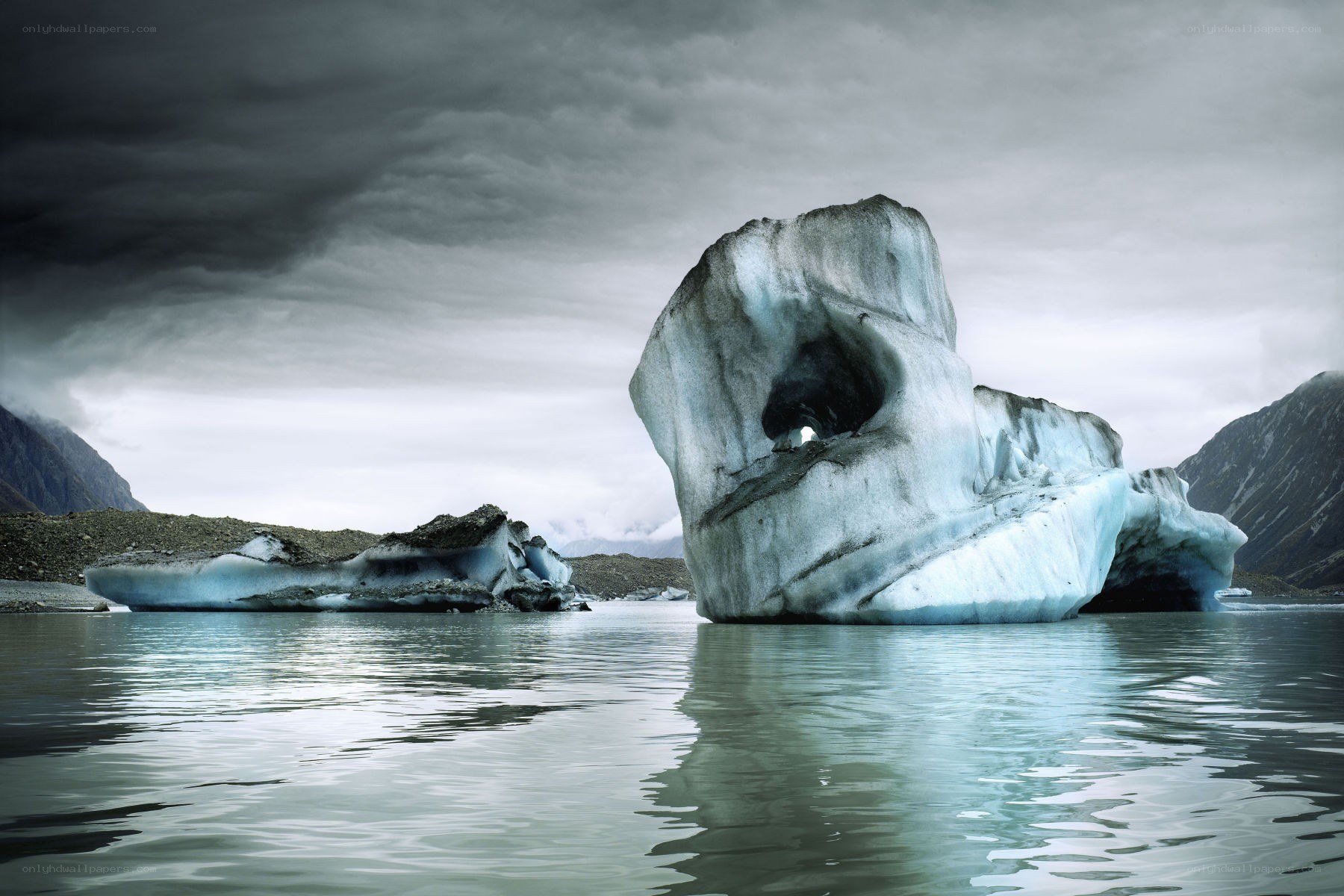 Iceberg with natural arch