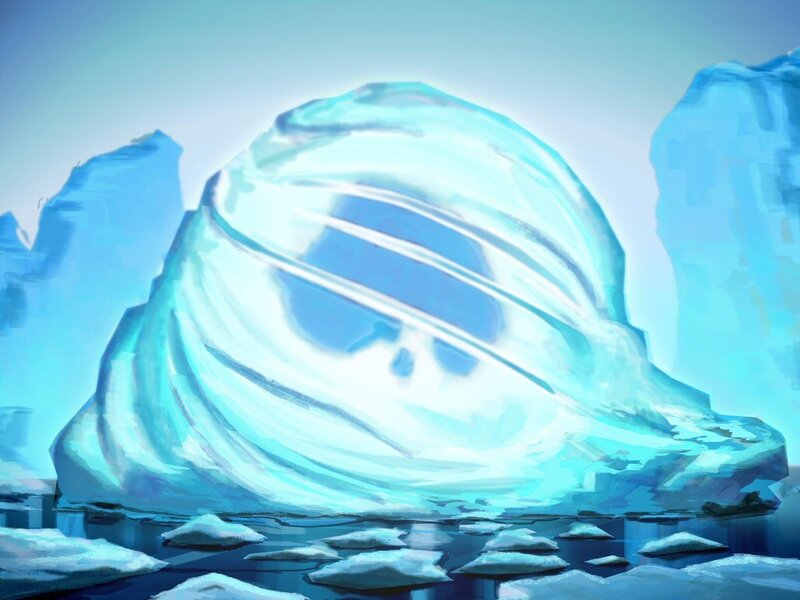 iceberg with skull shape