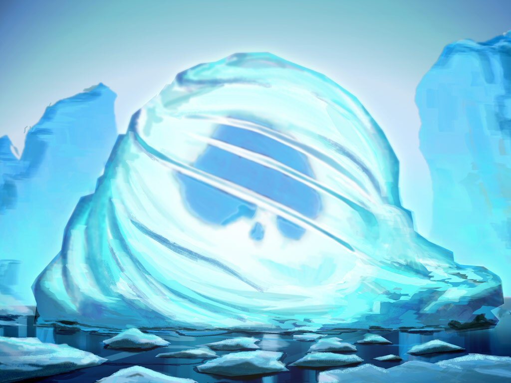 iceberg with skull shape