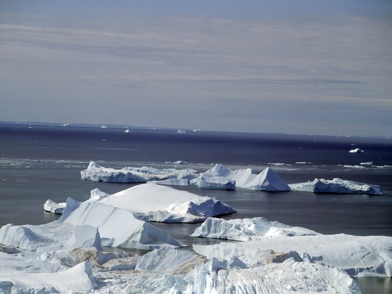 Icebergs floating in ocean