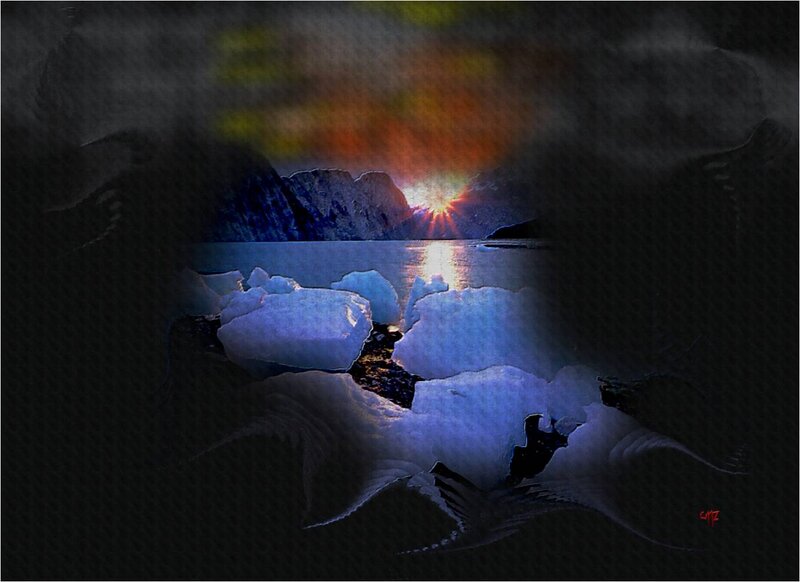 Icebergs in a Fjord