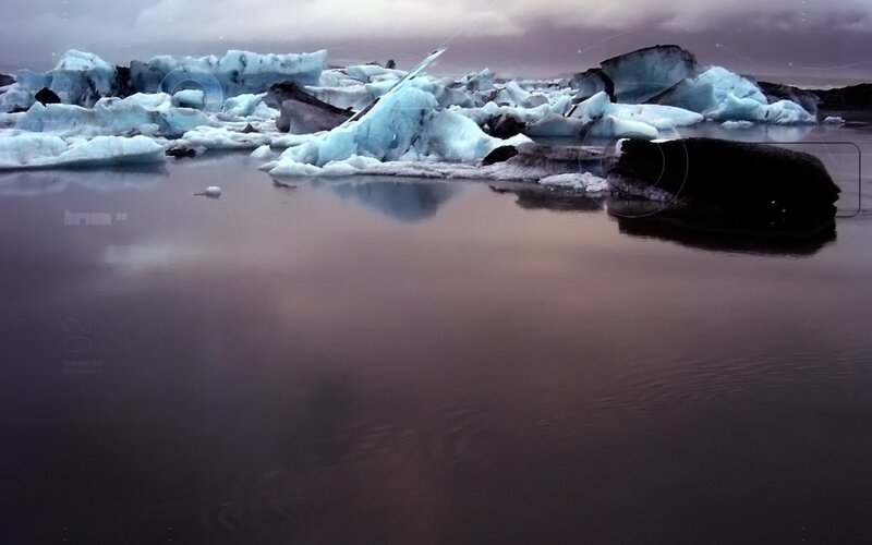 Icebergs in a Lagoon — Blue