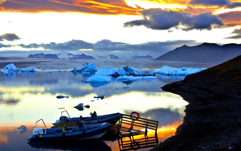 Icebergs in a Lagoon