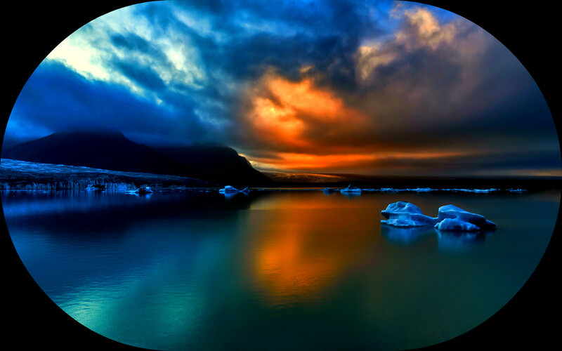 Icebergs in a Lake