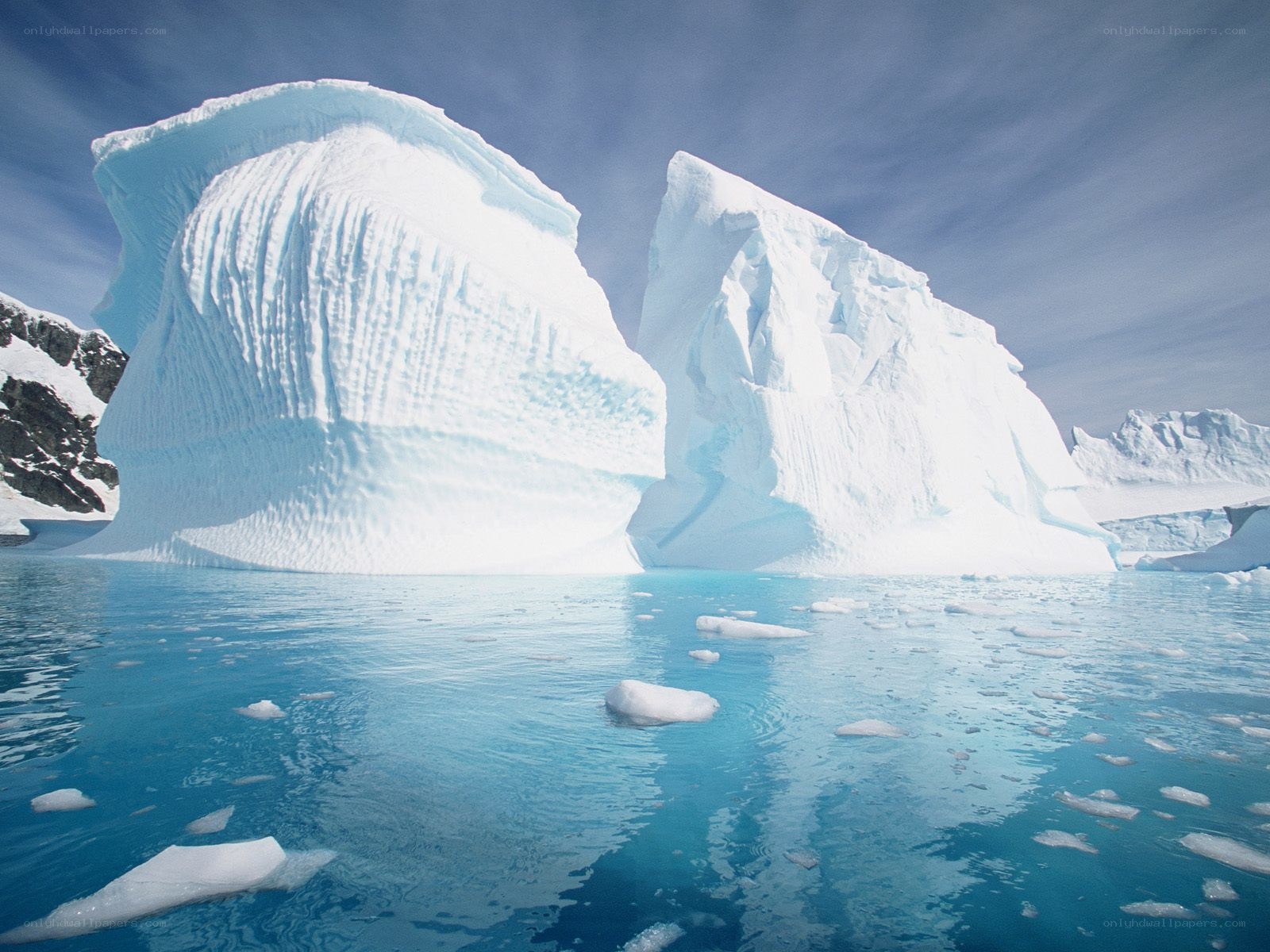 Icebergs in Antarctic waters