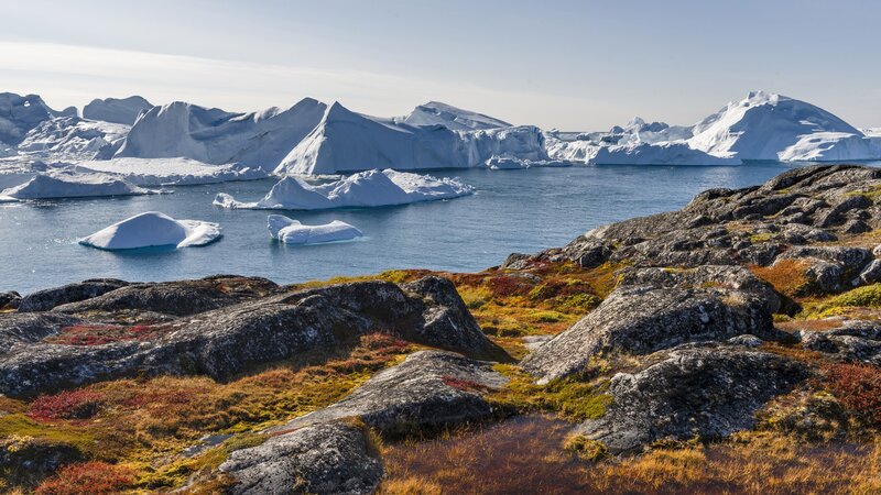 Icebergs in Arctic Water — Blue