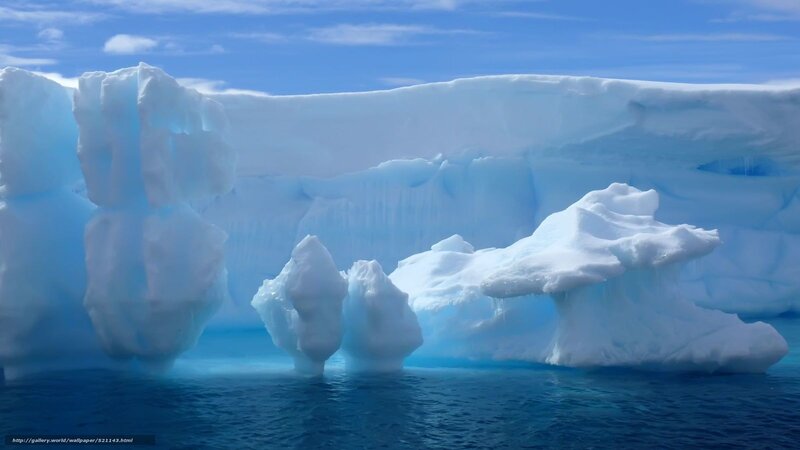 Icebergs in Blue Water — Serene, Afternoon, Photograph
