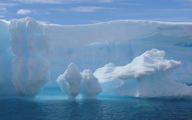 Icebergs in Blue Water — Serene