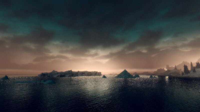 Icebergs in Dark Water — Dark Blue