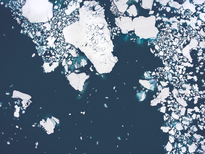 Icebergs in Dark Water — White