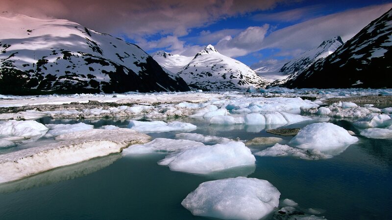 Icebergs in Glacial Bay — Blue, Dramatic