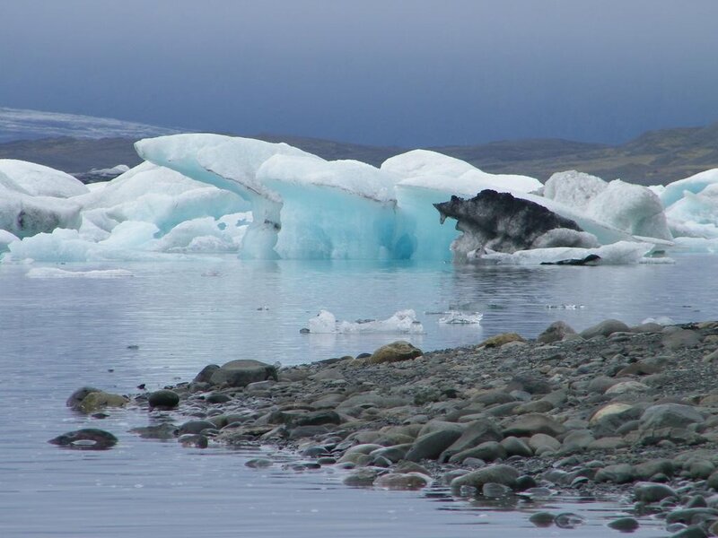 Icebergs in Glacial Lagoon — Blue, Calm
