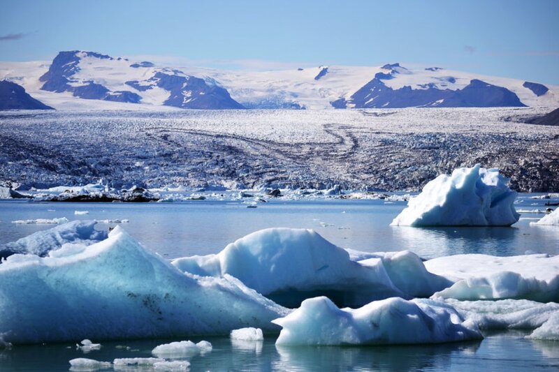 Icebergs in Glacial Lagoon — Blue, Serene, Afternoon