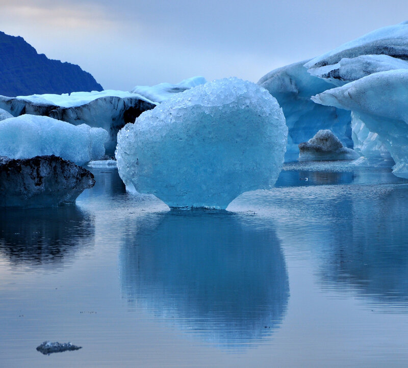Icebergs in Glacial Lagoon — Blue, Serene