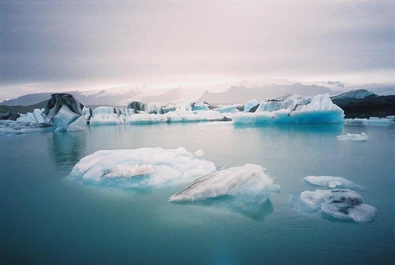 Icebergs in Glacial Lagoon — Blue, Serene, Winter