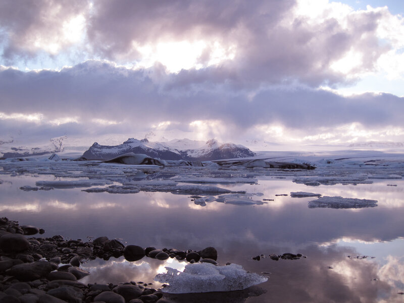 Icebergs in Glacial Lagoon — Purple