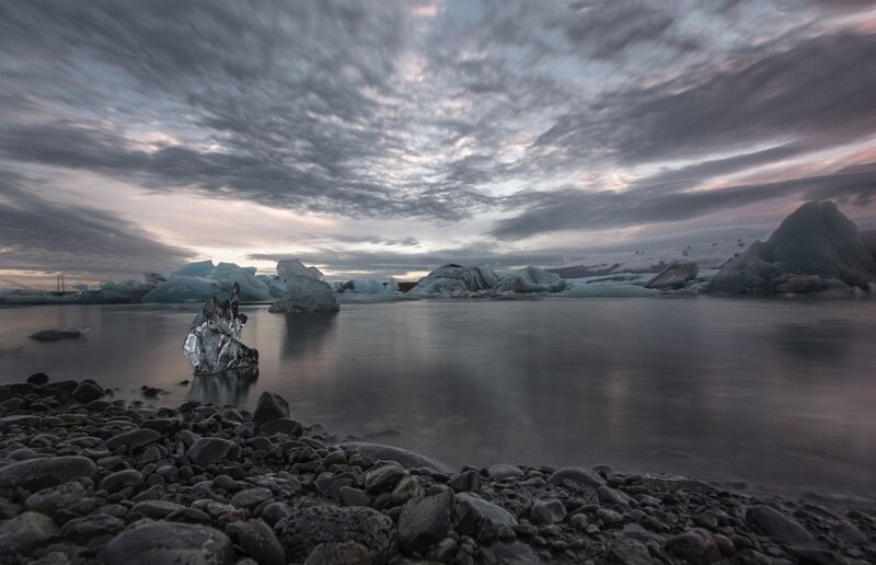 Icebergs in Lagoon — Gray