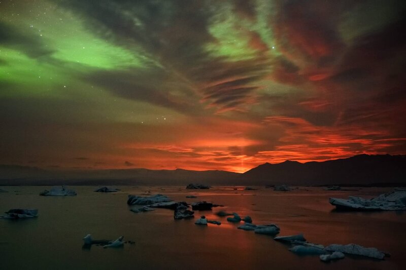 Icebergs in Lagoon — Green