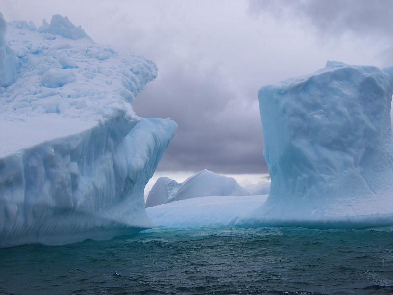 Icebergs in Ocean — Blue, Dramatic
