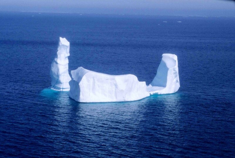 Icebergs in Ocean — Blue, Serene, Photograph