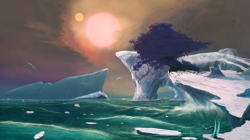 Icebergs in Ocean — Teal