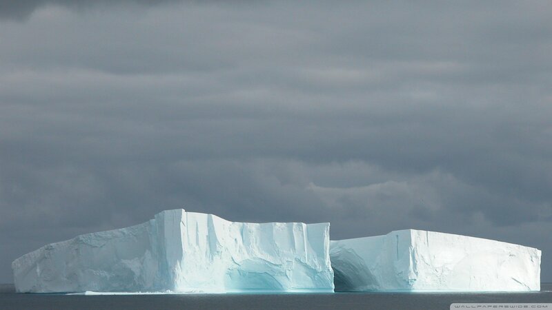 Icebergs in Ocean — White, Dramatic
