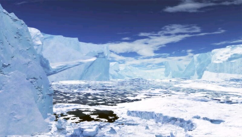 Icebergs in Polar Sea — Blue