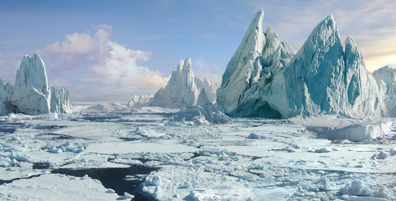 Icebergs in Polar Sea