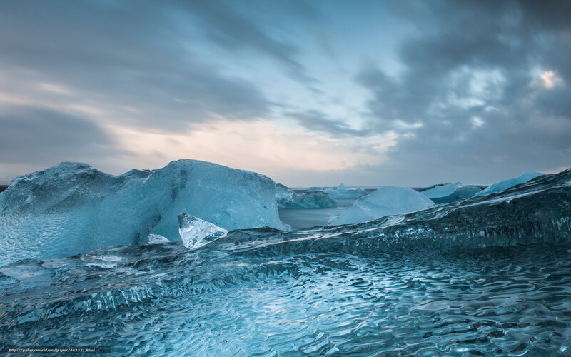 Icebergs in Water — Blue, Dramatic