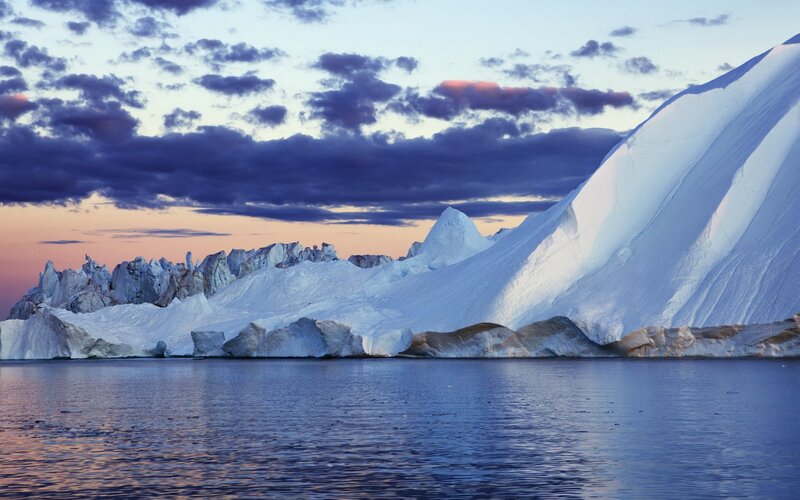 Icebergs in Water — Blue, Serene