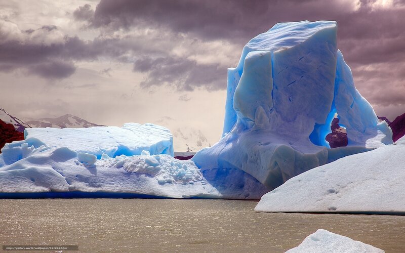 Icebergs in Water — Blue