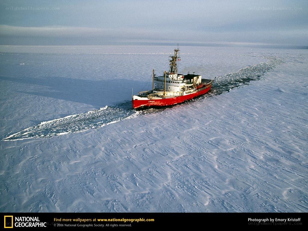 Icebreaker ship in Arctic