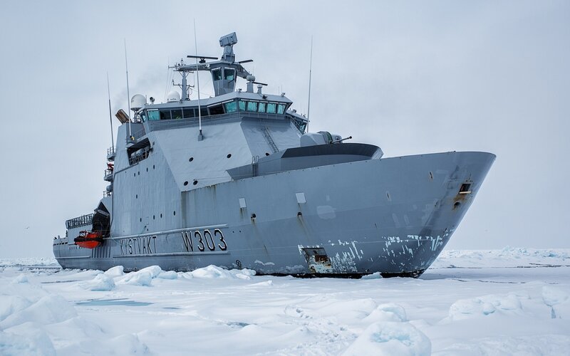 Icebreaking Ship in Ice