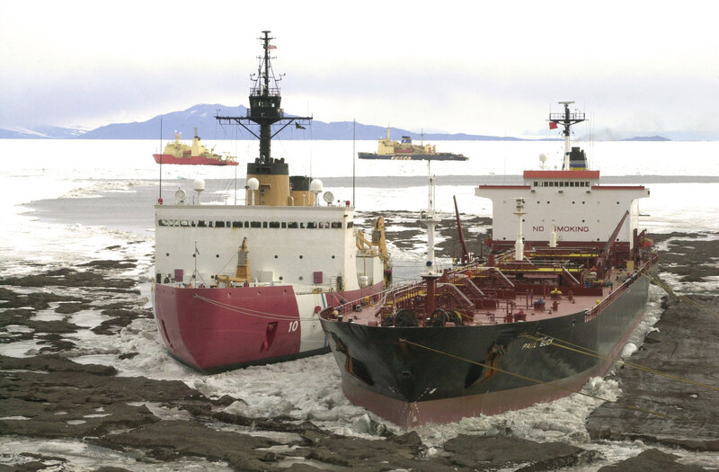 Icebreaking ships in polar waters