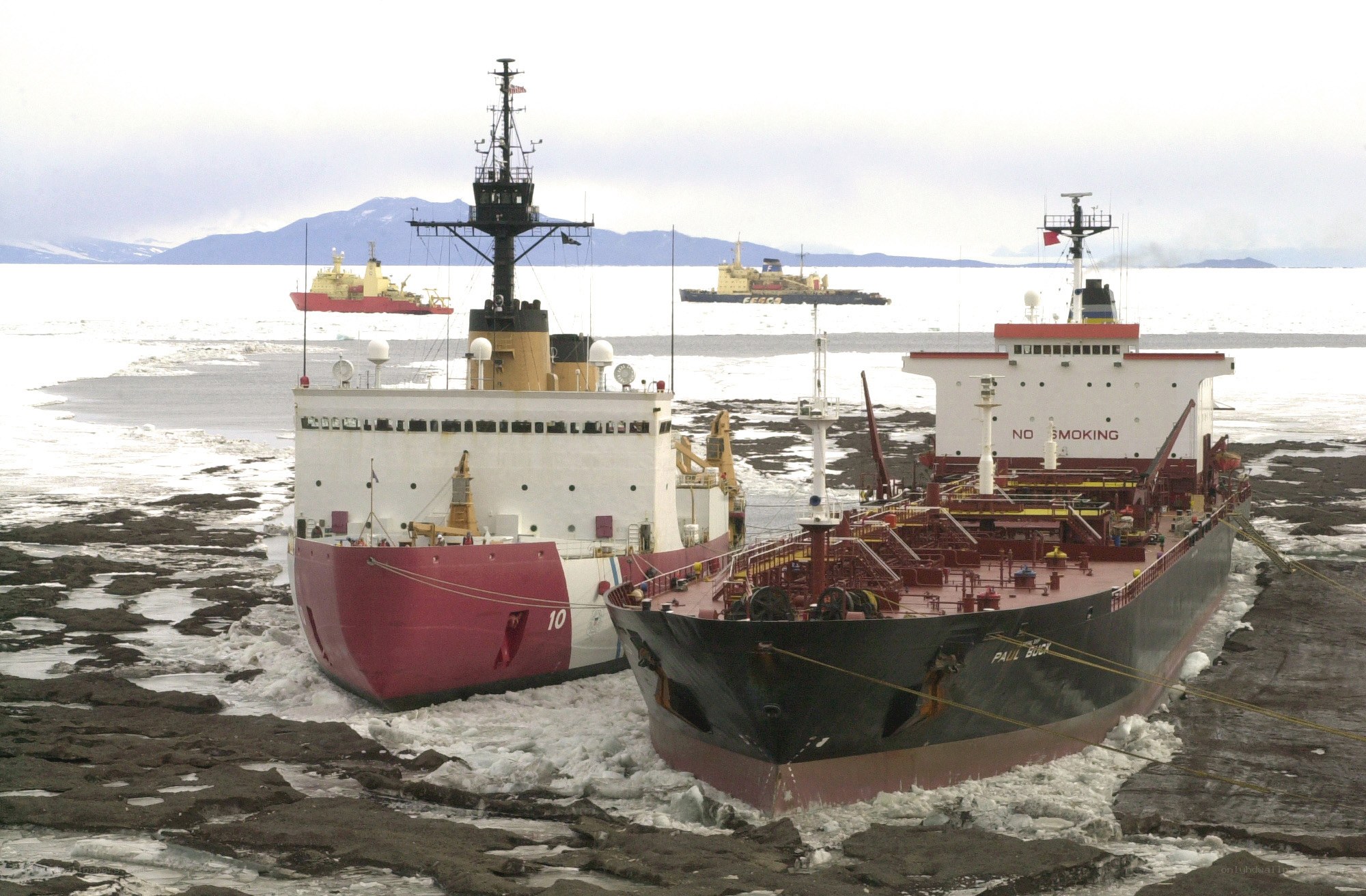 Icebreaking ships in polar waters
