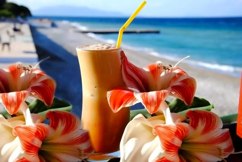 Iced Coffee with Flowers