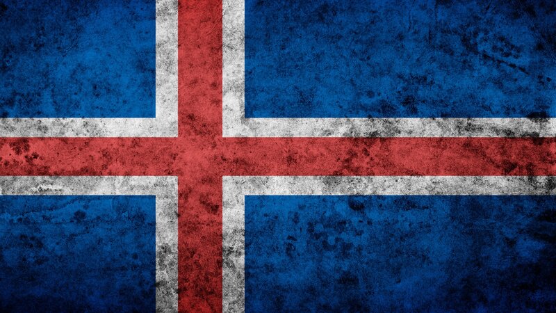 Iceland flag with distressed texture