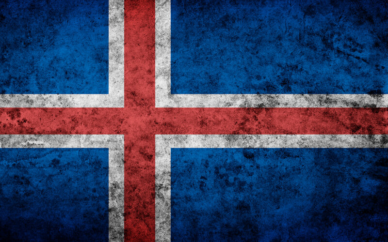 Iceland flag with distressed texture