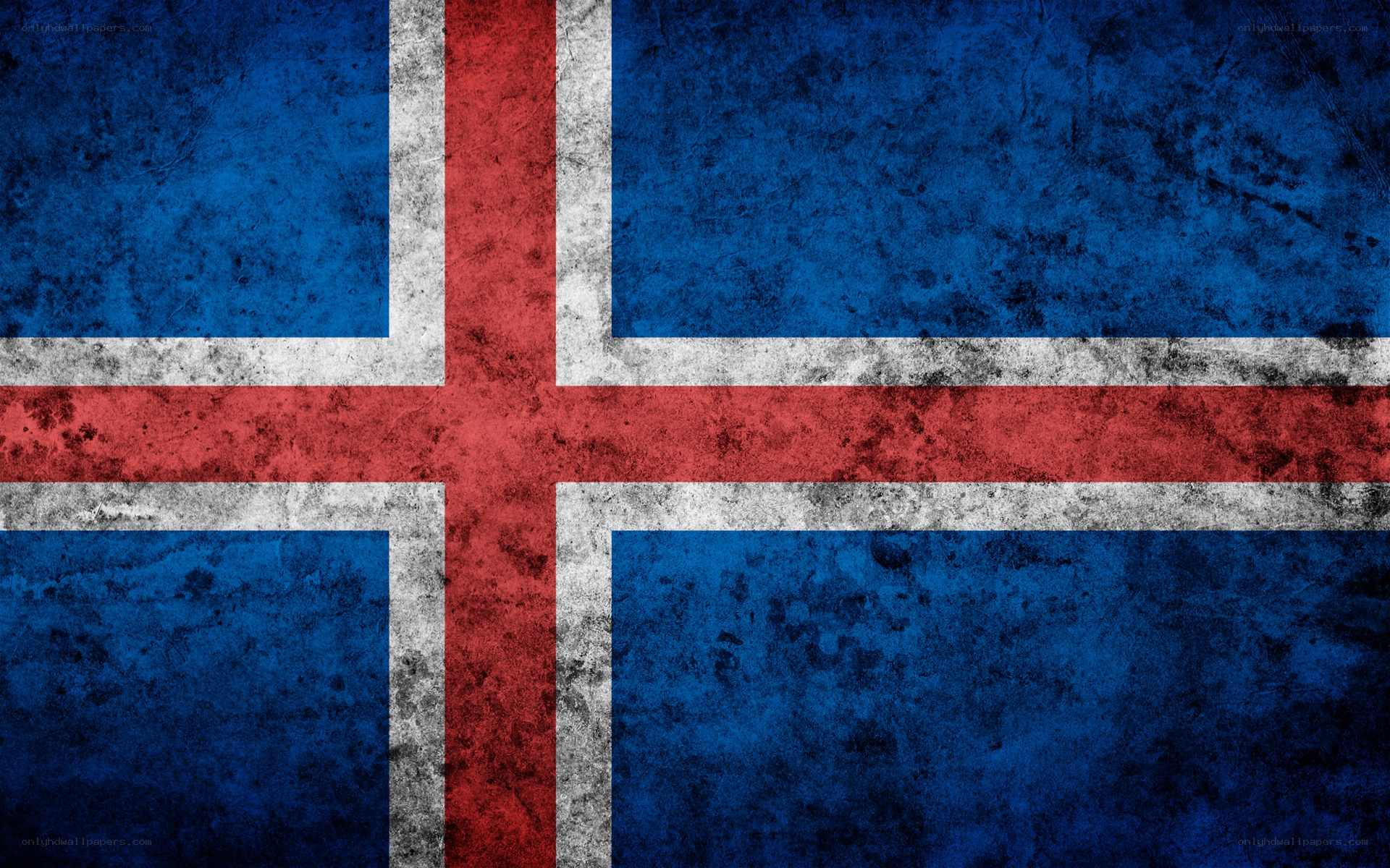Iceland flag with distressed texture