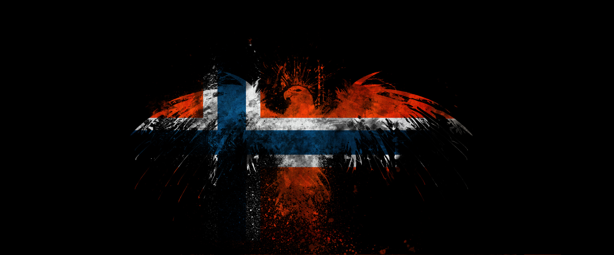 Iceland flag with eagle wings