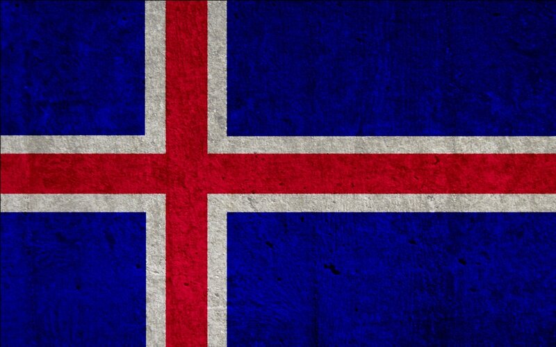 Iceland flag with texture
