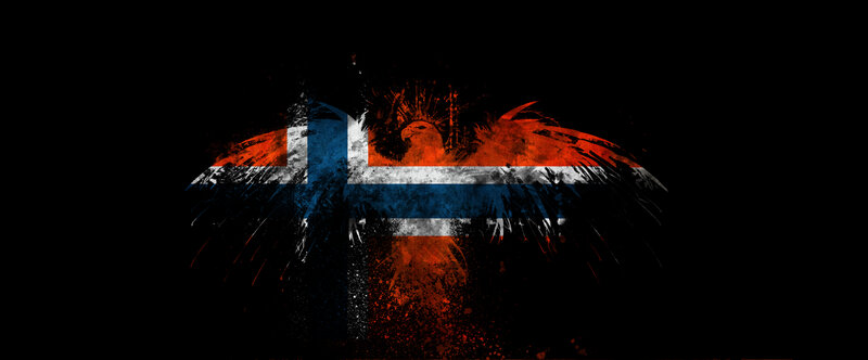 Icelandic Flag with Eagle — Black