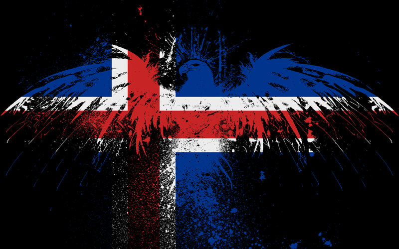 Icelandic Flag with Eagle